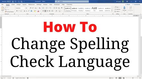 How to Change the Spellchecking Language in .